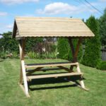 Zestaw piknikowy DOMINIK (stół z 2 ławkami i dachem)