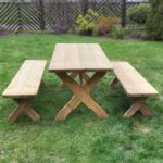 Zestaw KASZUBSKI (stół z 2 ławkami bez oparcia)